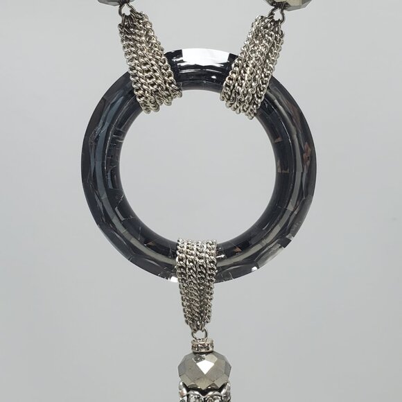 ALI khan uber statement pendant neck in faceted donut crystals and glass beads - Picture 10 of 13